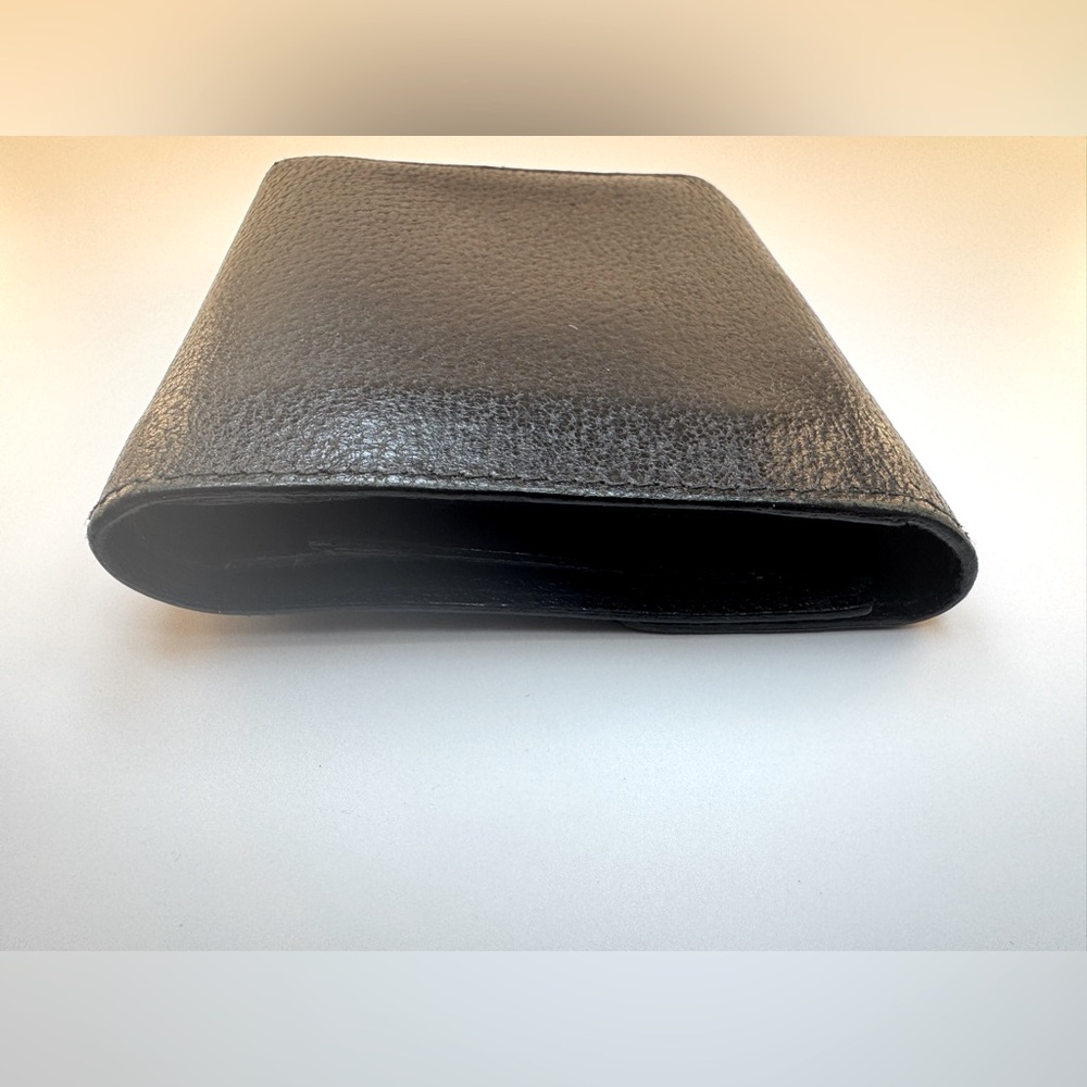 Gucci Horsebit Kisslock Coin Wallet Black Grained Leather Gucci Wallet Vintage - Picture 4 of 13